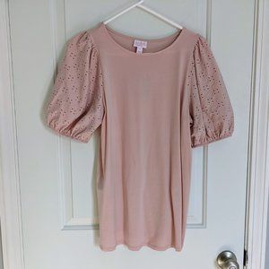 Eyelet Sleeve Maternity Top